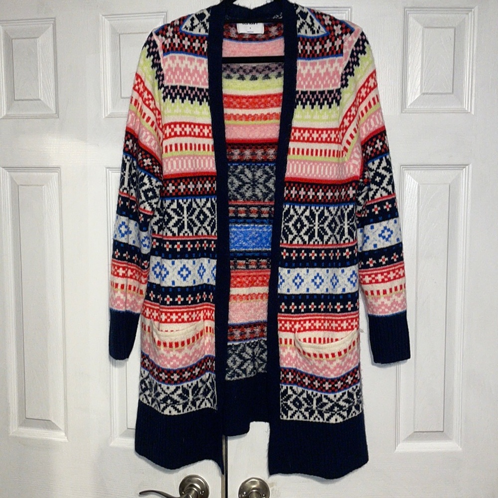 Old Navy Multicolored Pattern Stripes Cardigan. - image 1